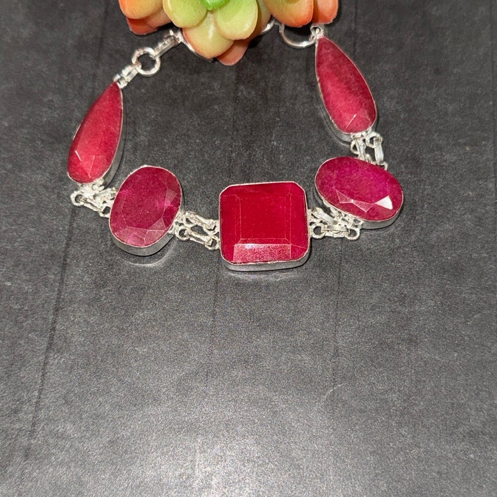 Silver Ruby Bracelet - image 1